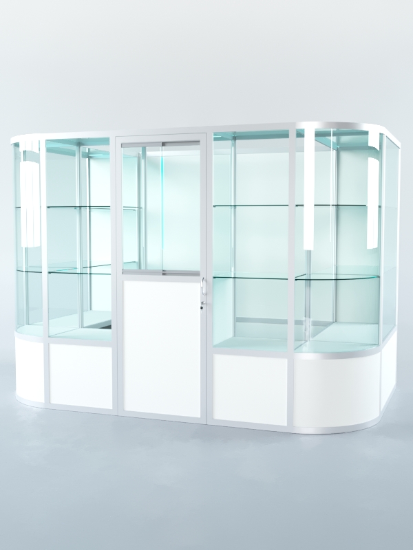 Павильон торговый из профиля пристенный №8б, Белый