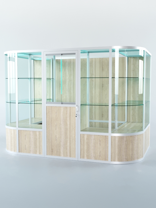 Павильон торговый из профиля пристенный №8б, Дуб Сонома