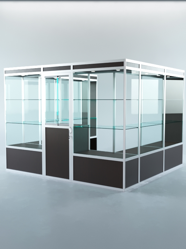 Павильон торговый из профиля пристенный №5а, Дуб Венге