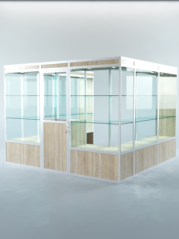 Павильон торговый из профиля пристенный №5а, Дуб Сонома