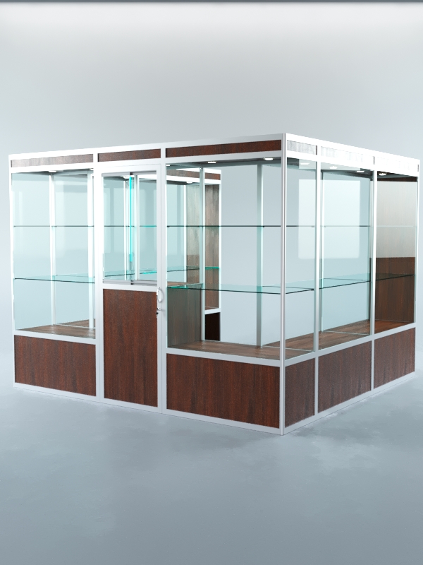 Павильон торговый из профиля пристенный №5а, Орех