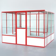 Павильон торговый из профиля пристенный №9б, Белый + Красный