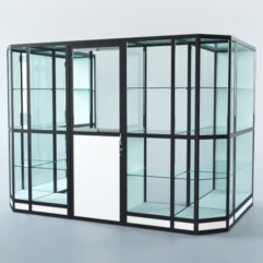 Павильон торговый из профиля пристенный №6г, Белый+Черный