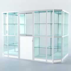 Павильон торговый из профиля пристенный №6г, Белый