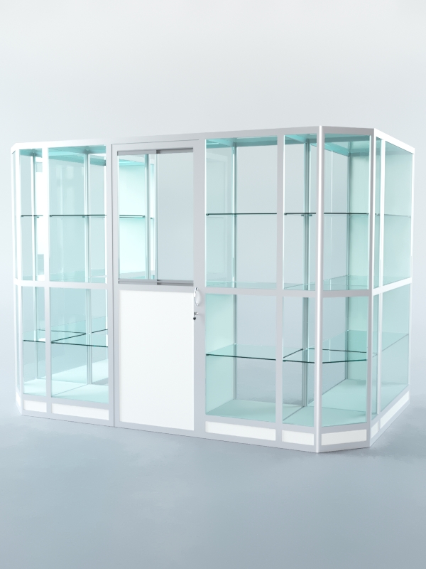 Павильон торговый из профиля пристенный №6г, Белый