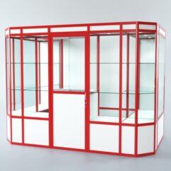 Павильон торговый из профиля пристенный №10а, Белый + Красный