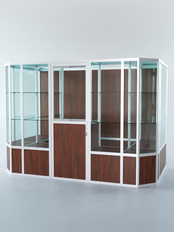 Павильон торговый из профиля пристенный №10б, Орех