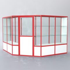 Павильон торговый из профиля угловой №7б, Белый + Красный