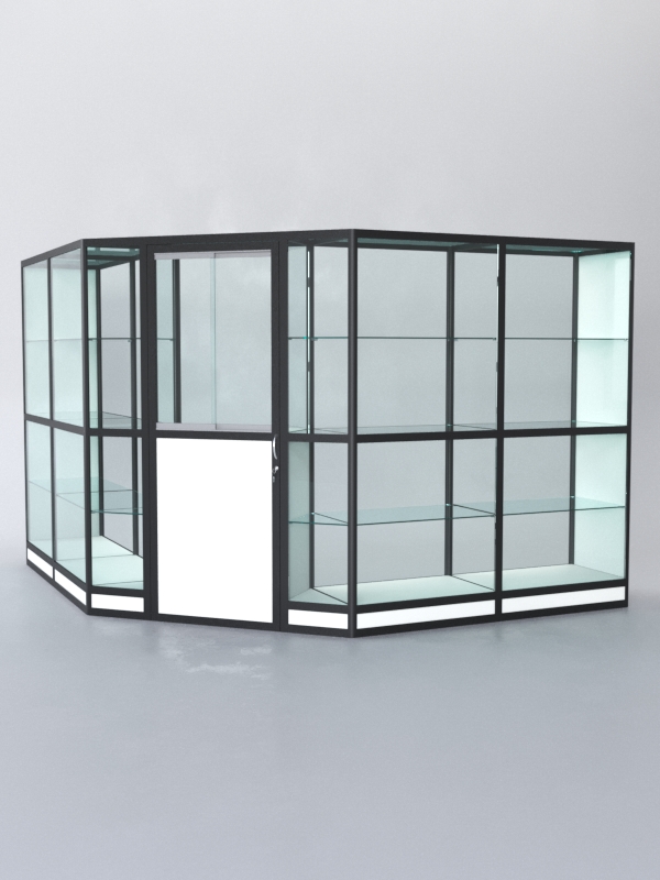 Павильон торговый из профиля угловой №7г, Белый+Черный