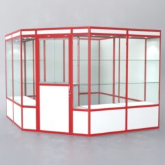 Павильон торговый из профиля угловой №8а, Белый + Красный