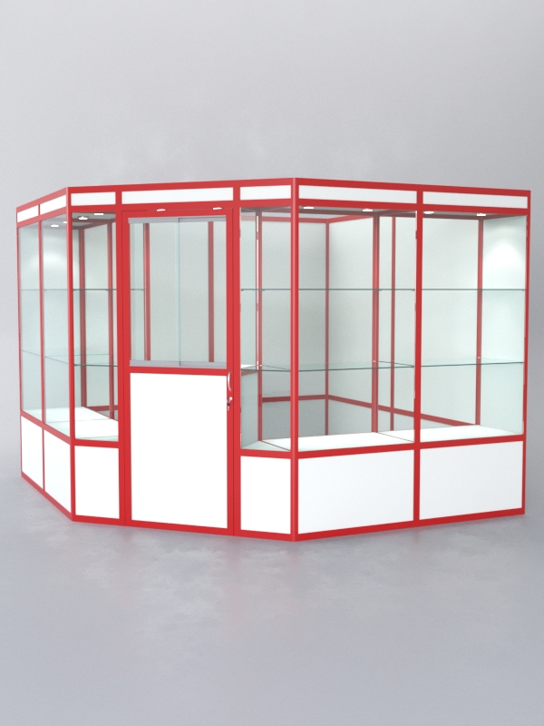 Павильон торговый из профиля угловой №8а, Белый + Красный