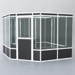 Павильон торговый из профиля угловой №8а, Черный+Белый