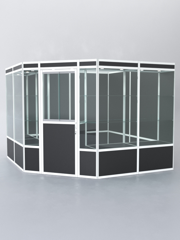 Павильон торговый из профиля угловой №8а, Черный+Белый