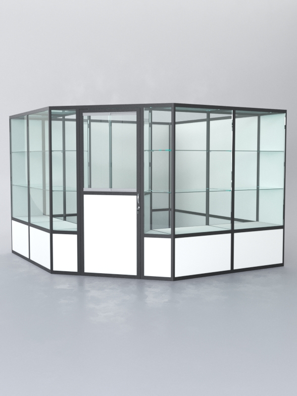 Павильон торговый из профиля угловой №8б, Белый+Черный