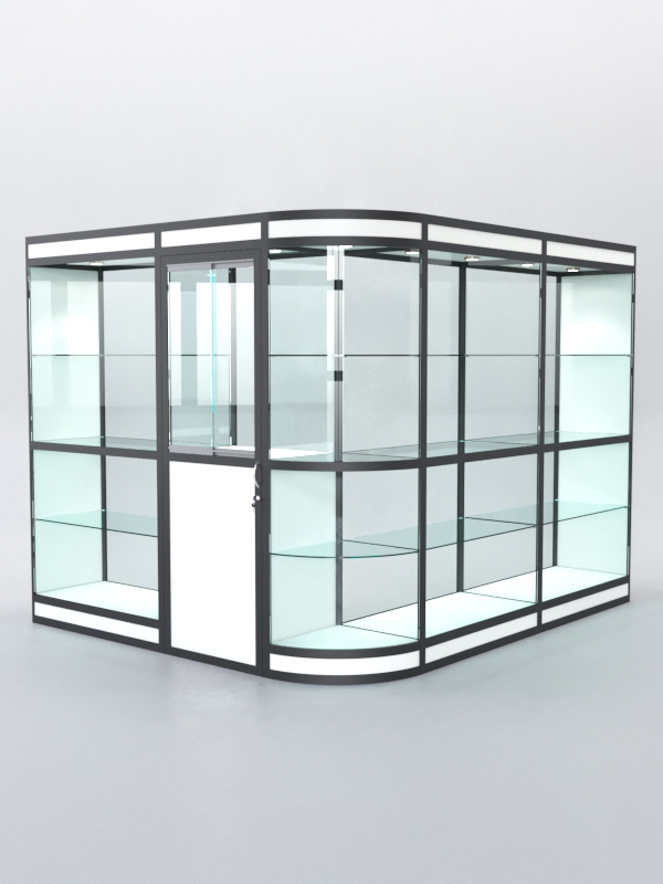 Павильон торговый из профиля угловой №2в, Белый+Черный