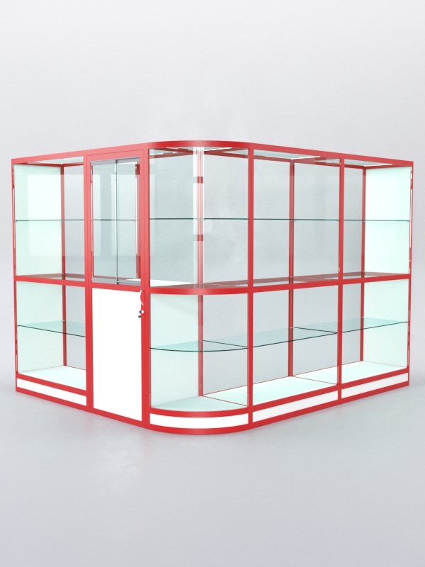 Павильон торговый из профиля угловой №2г, Белый + Красный