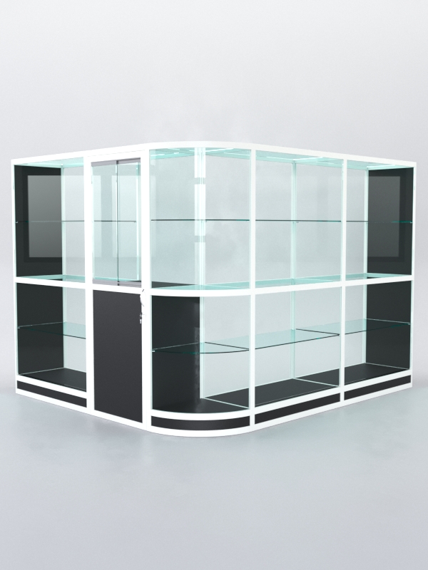 Павильон торговый из профиля угловой №2г, Черный+Белый