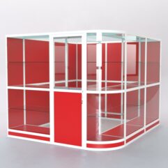 Павильон торговый из профиля угловой №5г, Красный+Белый