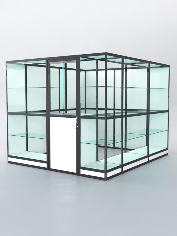 Павильон торговый из профиля угловой №4г, Белый+Черный