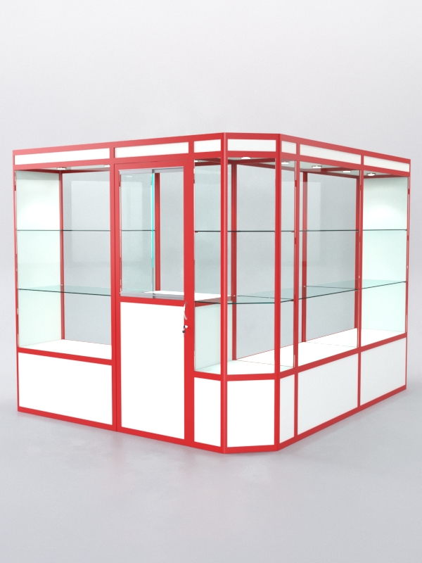 Павильон торговый из профиля угловой №3а, Белый + Красный