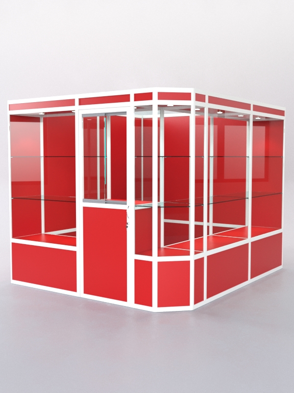 Павильон торговый из профиля угловой №6а, Красный+Белый