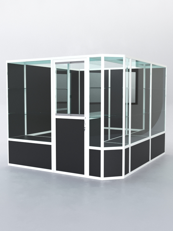 Павильон торговый из профиля угловой №6б, Черный+Белый