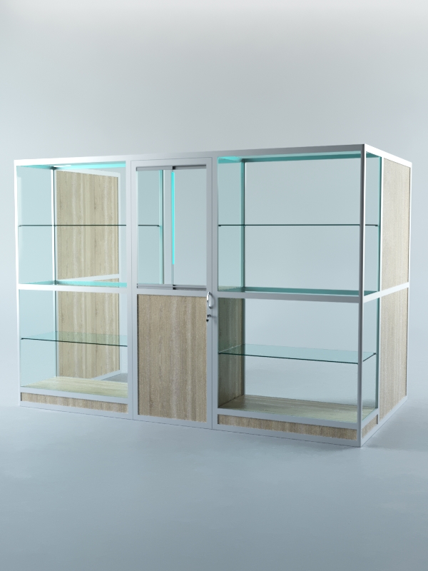 Павильон торговый из профиля пристенный №1г, Дуб Сонома