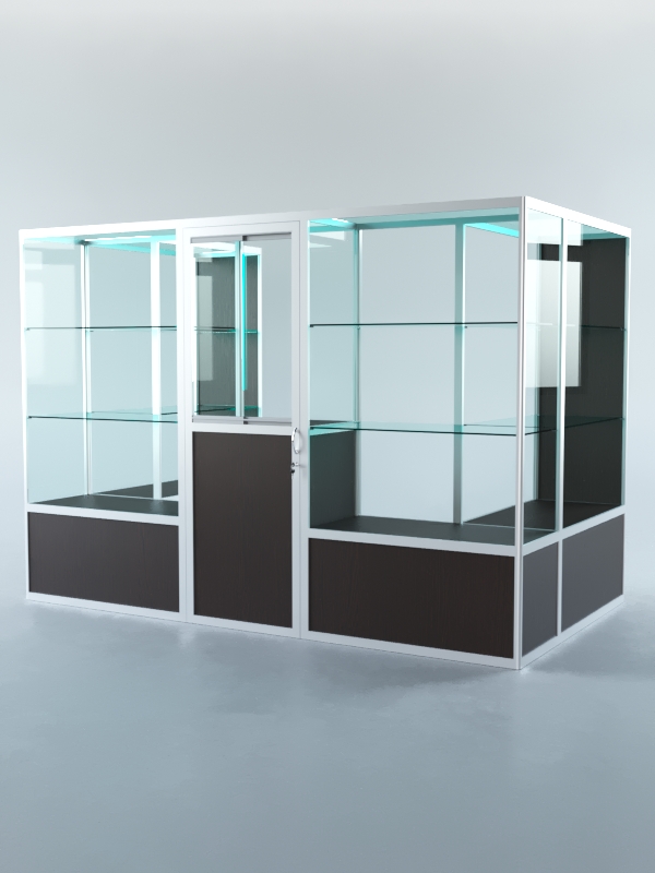 Павильон торговый из профиля пристенный №2б, Дуб Венге