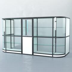 Павильон торговый из профиля пристенный №12г, Белый+Черный