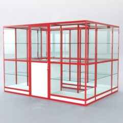 Павильон торговый из профиля островной №1г, Белый + Красный