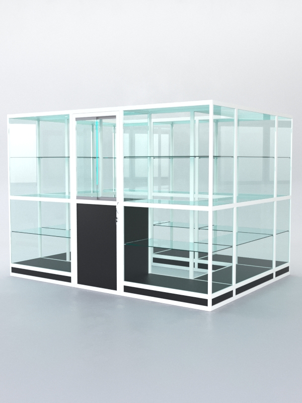 Павильон торговый из профиля островной №1г, Черный+Белый