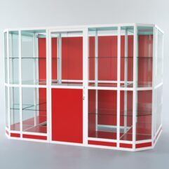 Павильон торговый из профиля пристенный №10г, Красный+Белый