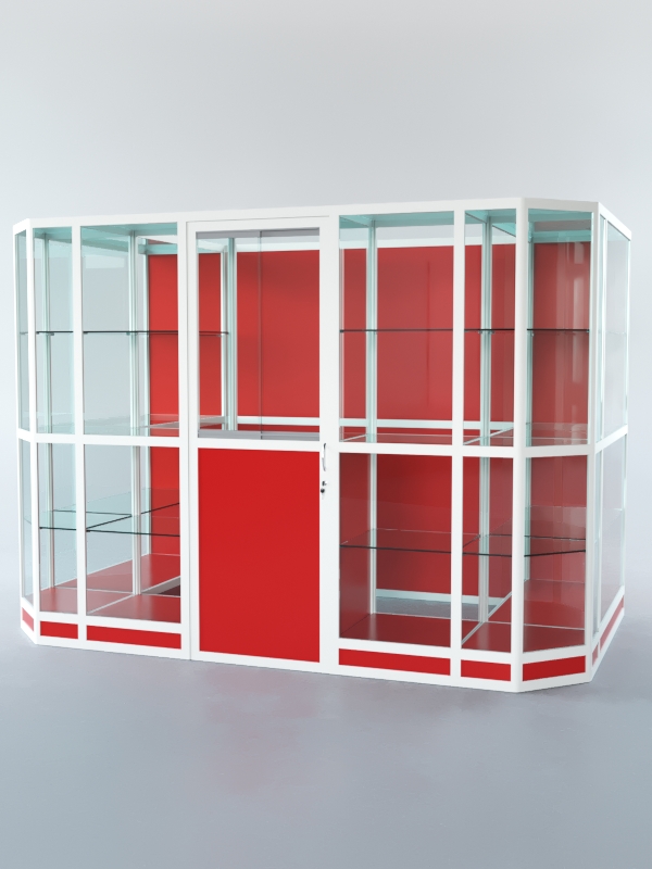 Павильон торговый из профиля пристенный №10г, Красный+Белый