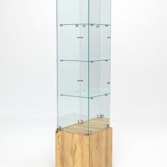 Витрина стеклянная ИСТРА №8 (с дверкой, задняя стенка - зеркало), Дуб Золотистый