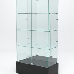 Витрина стеклянная ИСТРА ПОДИУМ №11 (с дверками, задняя стенка - зеркало), Черный