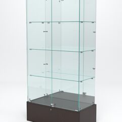 Витрина стеклянная ИСТРА ПОДИУМ №11 (с дверками, задняя стенка - зеркало), Дуб Венге