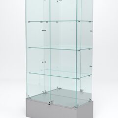 Витрина стеклянная ИСТРА ПОДИУМ №11 (с дверками, задняя стенка - зеркало), Серый