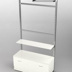 Пристенная торговая система Bazic №1 без задней стенки с тумбой T-11 (1200мм), Белый