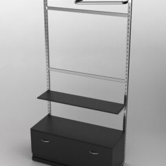 Пристенная торговая система Bazic №1 без задней стенки с тумбой T-11 (1200мм), Черный