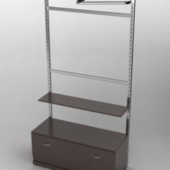 Пристенная торговая система Bazic №1 без задней стенки с тумбой T-11 (1200мм), Дуб Венге