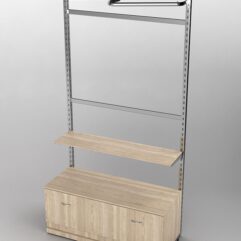 Пристенная торговая система Bazic №1 без задней стенки с тумбой T-11 (1200мм), Дуб Сонома