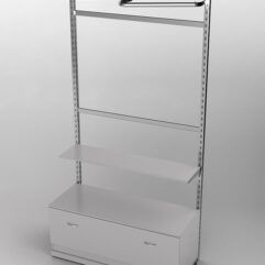 Пристенная торговая система Bazic №1 без задней стенки с тумбой T-11 (1200мм), Серый