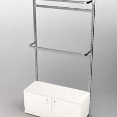 Пристенная торговая система Bazic №2 без задней стенки с тумбой T-21 (1200мм), Белый