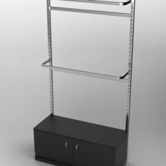 Пристенная торговая система Bazic №2 без задней стенки с тумбой T-21 (1200мм), Черный