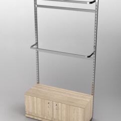 Пристенная торговая система Bazic №2 без задней стенки с тумбой T-21 (1200мм), Дуб Сонома