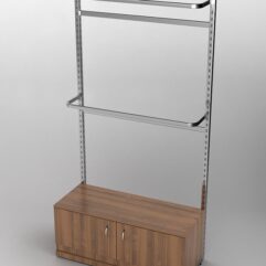 Пристенная торговая система Bazic №2 без задней стенки с тумбой T-21 (1200мм), Орех