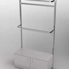 Пристенная торговая система Bazic №2 без задней стенки с тумбой T-21 (1200мм), Серый