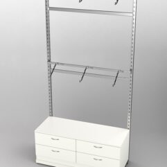 Пристенная торговая система Bazic №3 без задней стенки с тумбой T-14 (1200мм), Белый