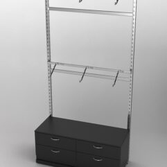 Пристенная торговая система Bazic №3 без задней стенки с тумбой T-14 (1200мм), Черный