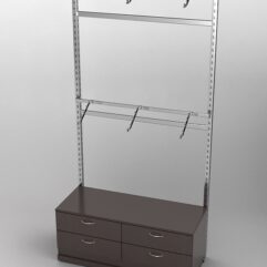 Пристенная торговая система Bazic №3 без задней стенки с тумбой T-14 (1200мм), Дуб Венге